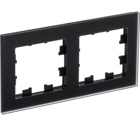 Изображение товара 2-местная рамка Systeme Electric AtlasDesign NATURE матоваое стекло черный ATN331002