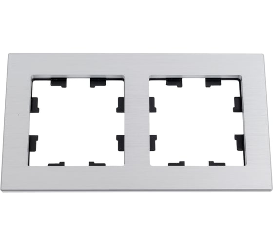 Изображение товара 2-местная рамка Systeme Electric AtlasDesign NATURE металл серебро ATN312102