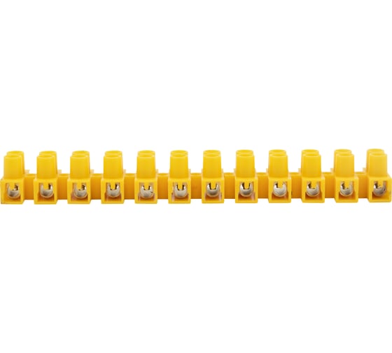 Изображение товара Клеммная винтовая колодка REXANT KВ-6 2,5-6мм2 6А 12 пар полиэтилен желтый 10 шт 07-5006-3
