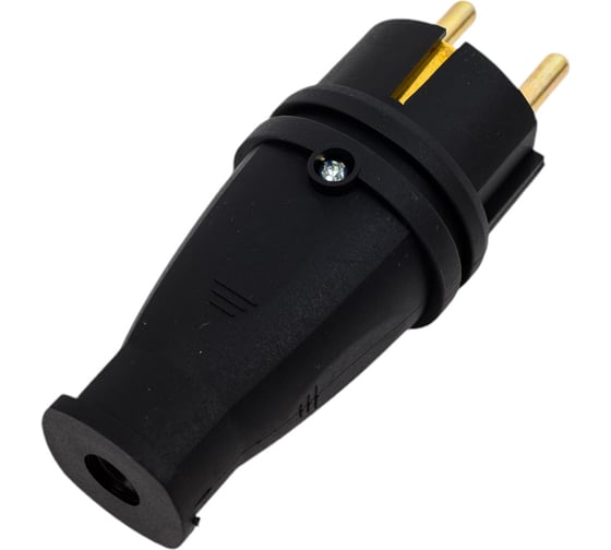 Изображение товара Каучуковая разборная прямая евровилка Sb1-PZ Black черная с заземлением модель В16-001 Volsten 14428