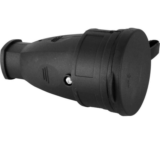 Изображение товара Каучуковая разборная розетка Volsten Sb1-MZ Black, IP44, Черная, 1 гнездо, с заземлением РА16-005 14432