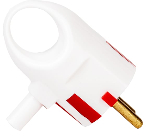 Изображение товара Угловая разборная вилка Volsten Sb2-PZ11 16А с кольцом белая евро с заземлением модель В 16-008 14444