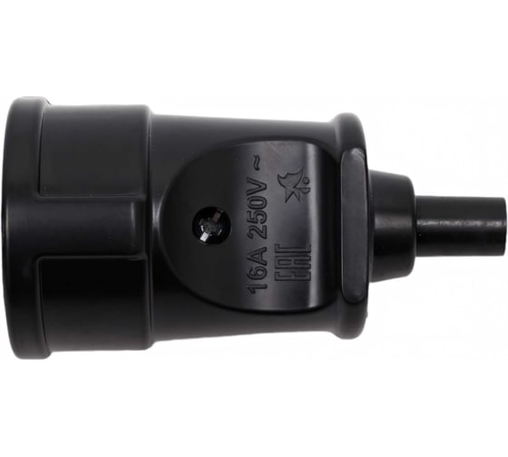 Изображение товара Разборная розетка Volsten Sb1-M12 16А черная без заземления 1 гнездо модель РА16-001 14446