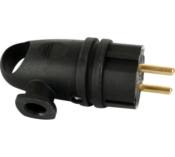 Изображение товара Каучуковая разборная угловая евровилка Volsten Sb2-PZ Black черная с заземлением модель В16-002 14430