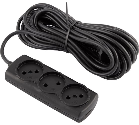 Изображение товара Удлинитель Engy Премиум 10 метров, 3 розетки, черный 186742