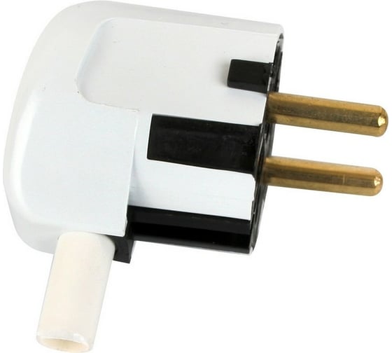 Изображение товара Угловая разборная вилка Volsten Sb2-PZ1 16А белая евро с заземлением модель В 16-002 14440