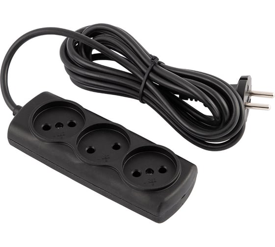 Изображение товара Удлинитель Engy Премиум 3 метра, 3 розетки, черный 186743