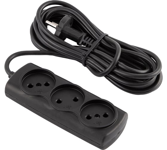 Изображение товара Удлинитель Engy Премиум 5 метров, 3 розетки, черный 186744