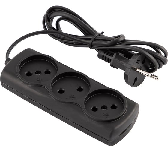 Изображение товара Удлинитель Engy Эконом 1,7 метра, 3 розетки черный 186746