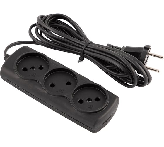 Изображение товара Удлинитель Engy Эконом 3 метра, 3 розетки, черный 186747