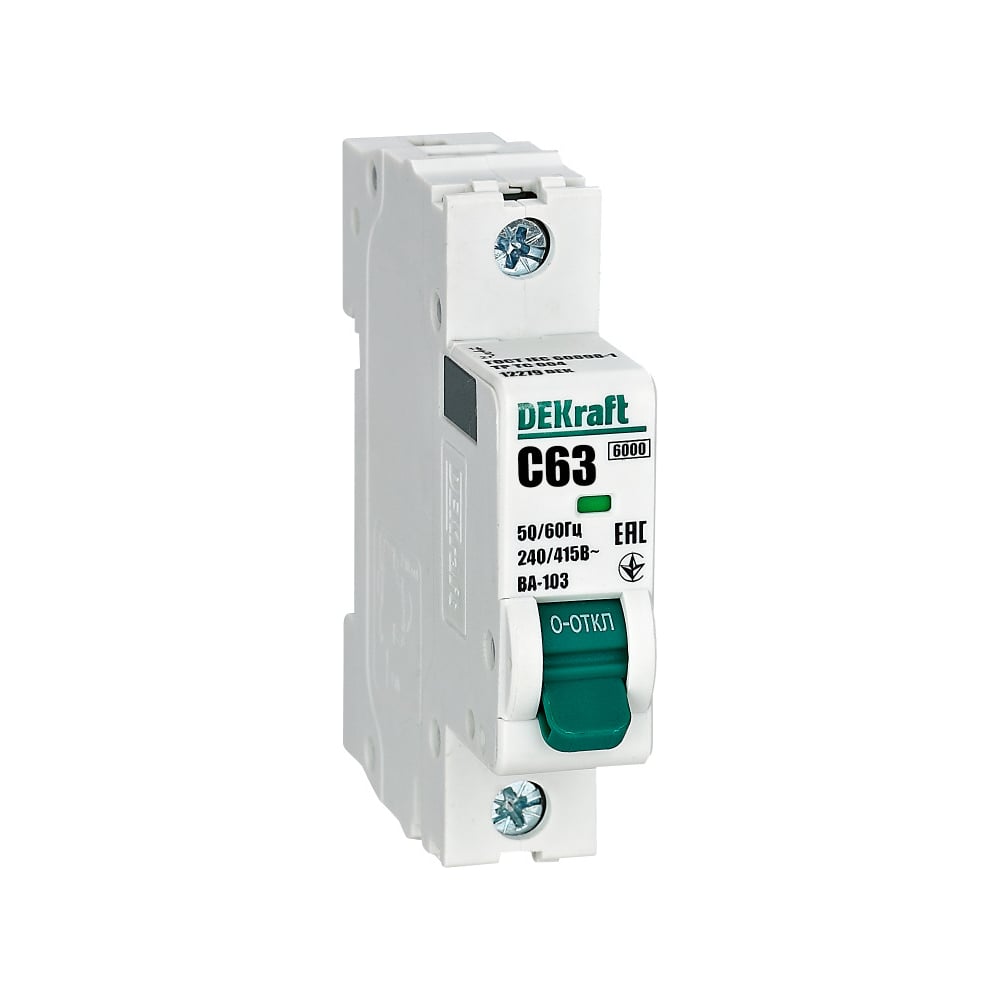 Изображение товара Автоматический выключатель DEKraft ВА-103 63А C IP20 для защиты цепей
