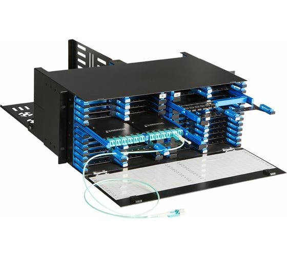 Изображение товара Бокс LANMASTER 19" на 48 компактных кассет MPO, 4U, черный LAN-FOBM-48MCC-4U
