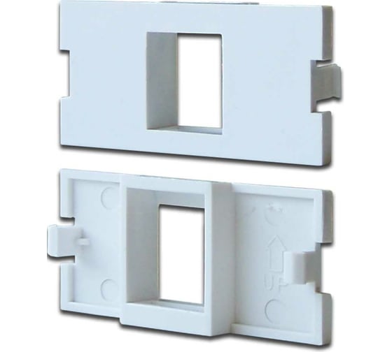 Изображение товара Модульная вставка LANMASTER на 2 кейстоуна в розетку LAN-MB, белая LAN-MBP-2OK-WH