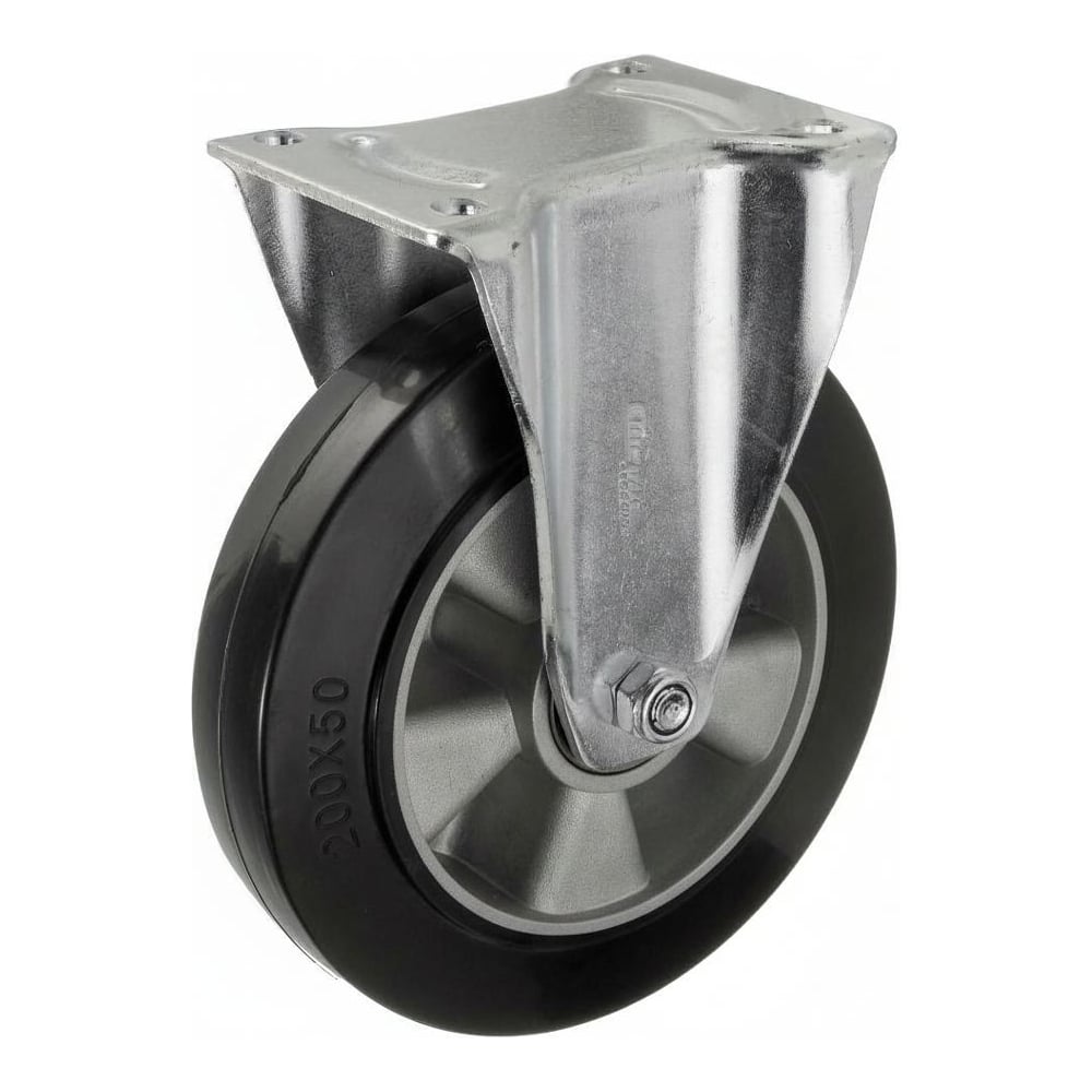 Изображение товара Колесо неповоротное Стелла-техник диаметр 200мм, грузоподъемность 400кг, эластичная резина, алюминий, 7202-200