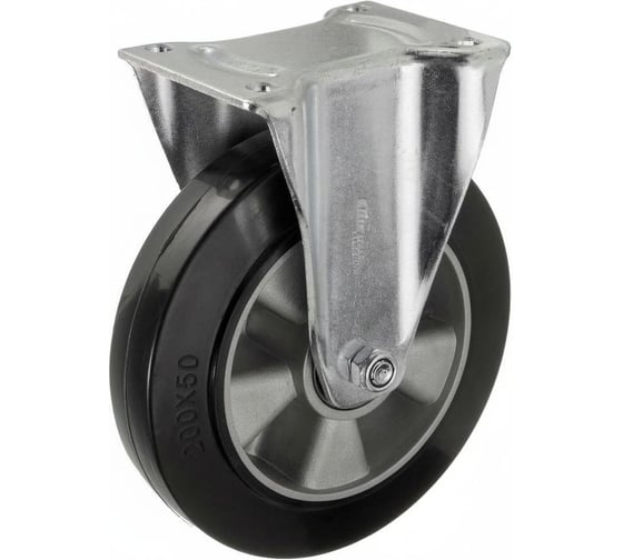 Изображение товара Колесо неповоротное Стелла-техник диаметр 200мм, грузоподъемность 400кг, эластичная резина, алюминий, 7202-200