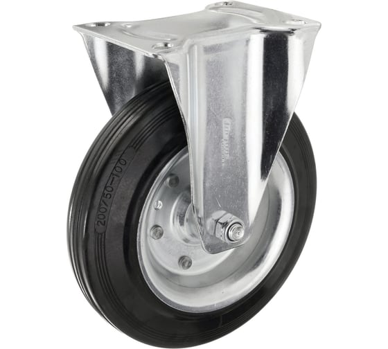 Изображение товара Колесо неповоротное Стелла-техник грузоподъемность 230кг, резина, усиленное, металл, 4102-200