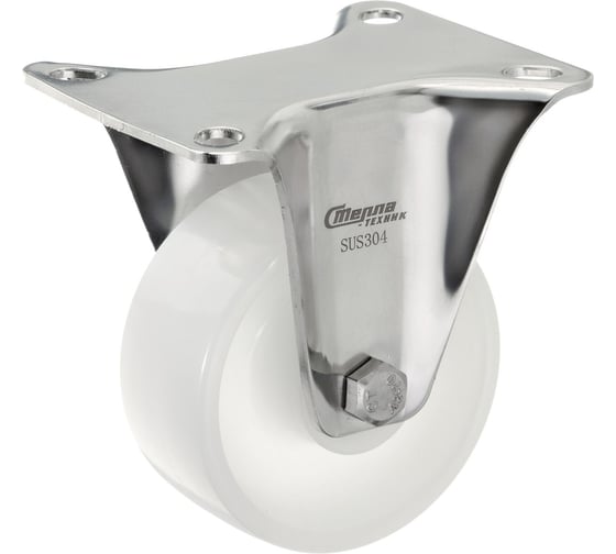 Изображение товара Колесо неповоротное Стелла-техник диаметр 80мм, грузоподъемность 180кг, полиамид, кронштейн из нержавеющей стали, 5902-80