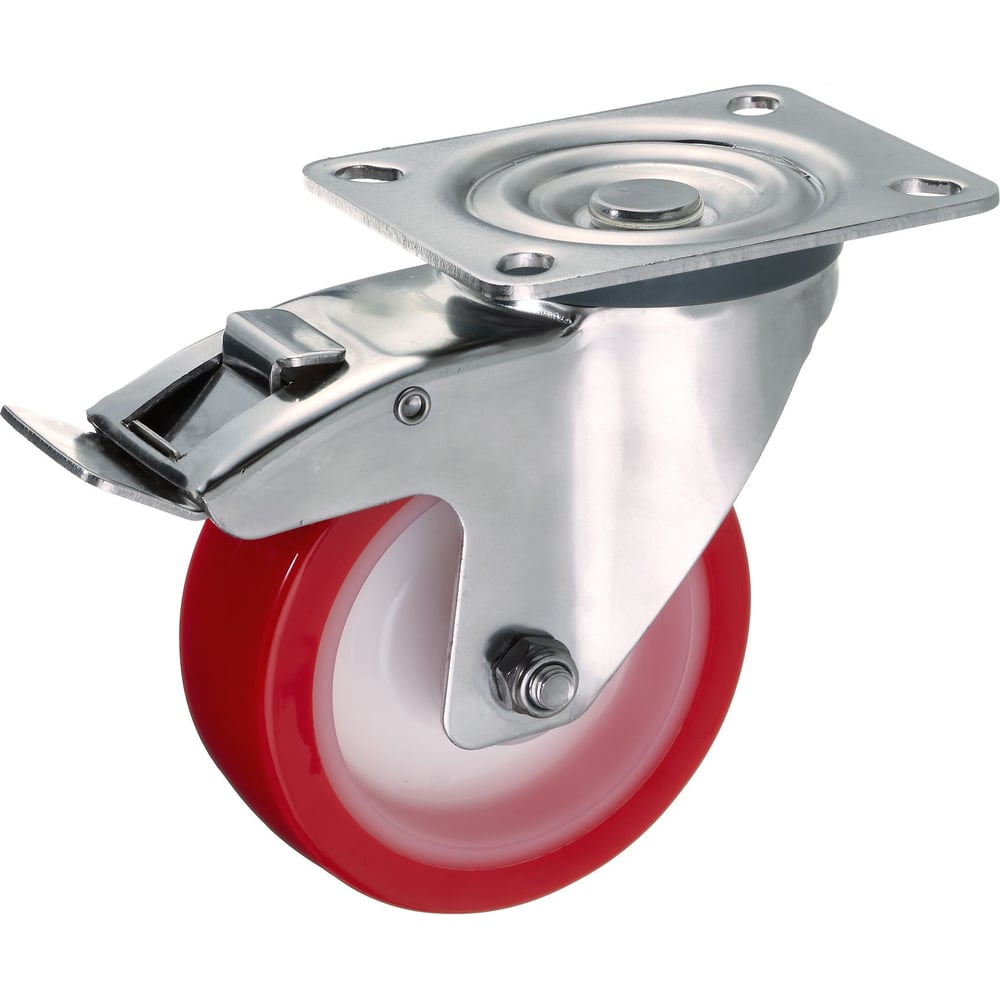 Изображение товара Поворотное колесо с тормозом диаметром 100 мм грузоподъемностью 170 кг Стелла-техник