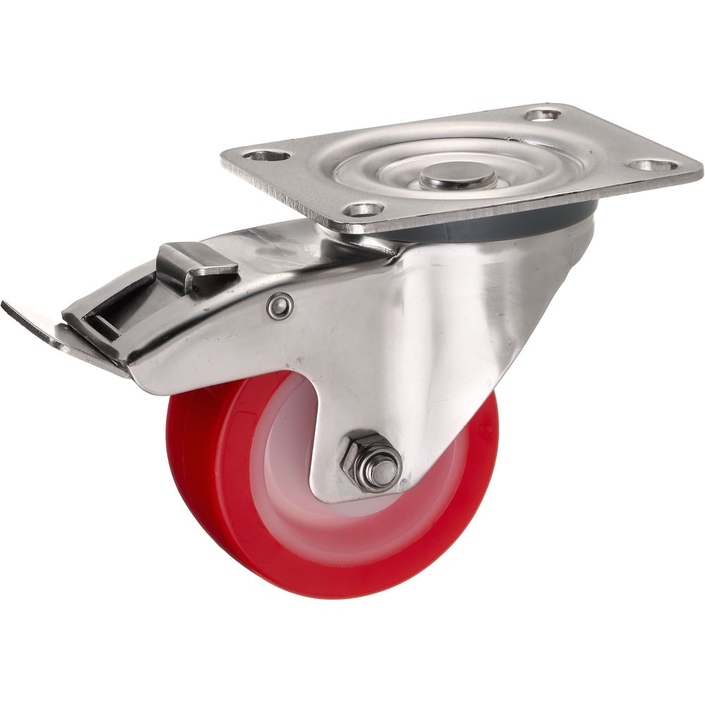 Изображение товара Поворотное промышленное колесо Стелла-техник с тормозом 80 мм грузоподъемность 120 кг