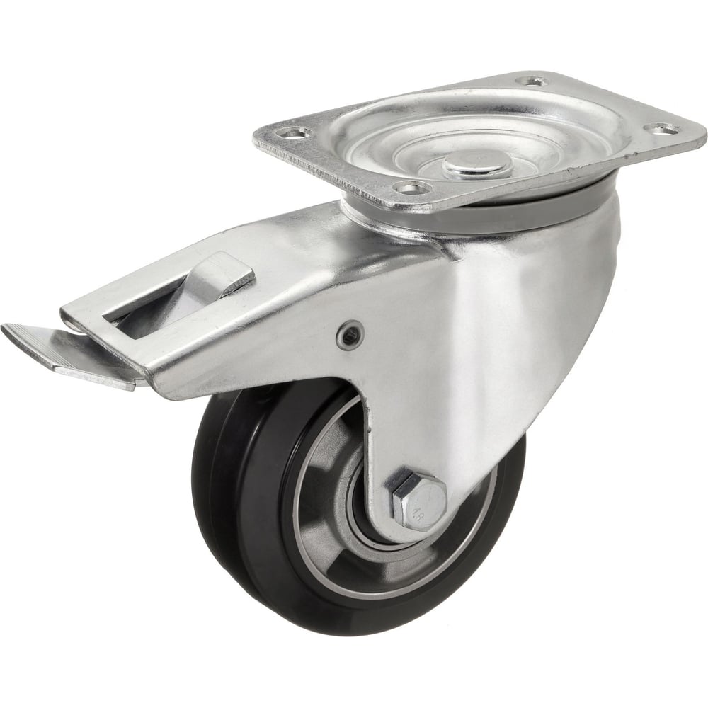 Изображение товара Поворотное колесо Стелла-техник с тормозом диаметр 125 мм грузоподъемность 230 кг