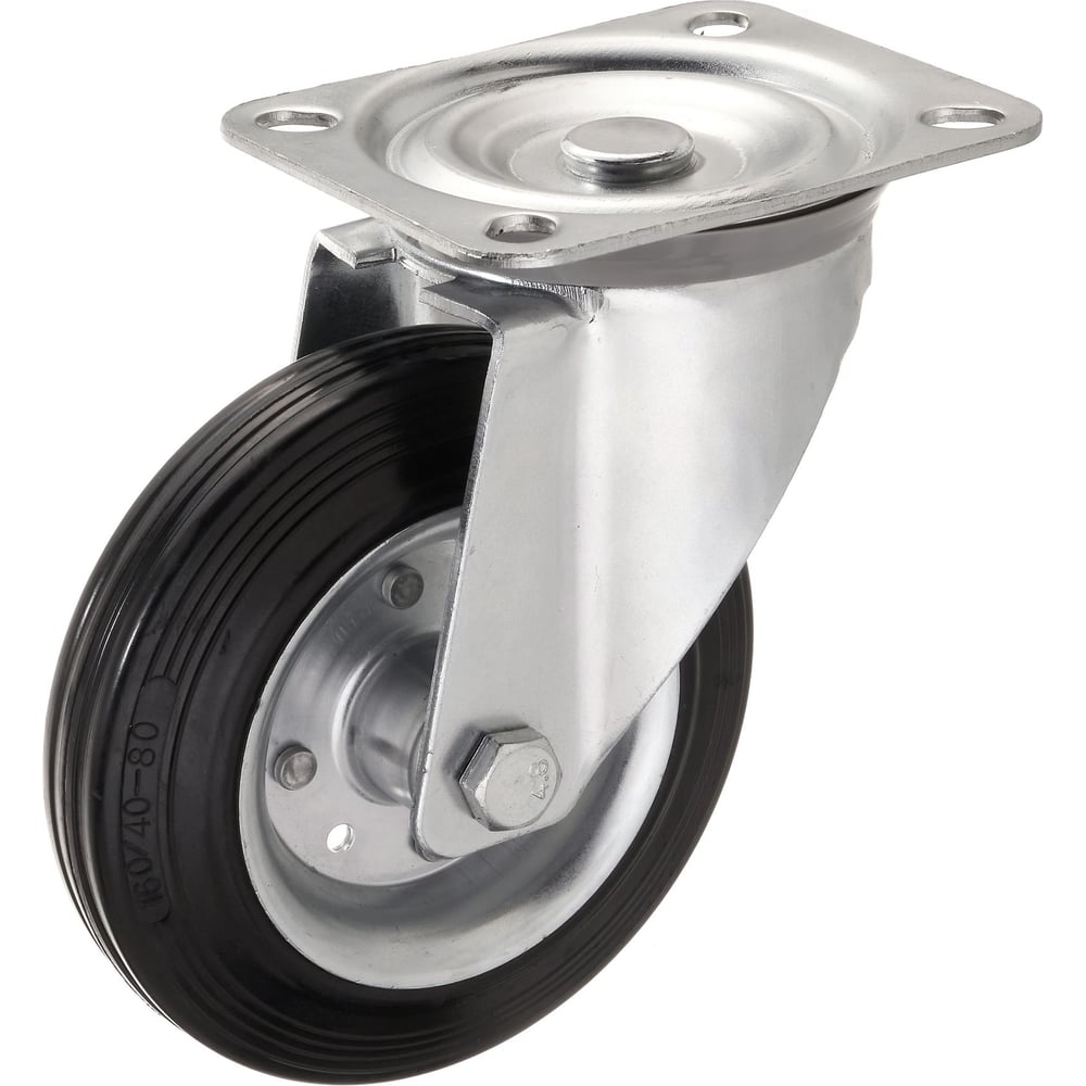 Изображение товара Поворотное колесо Стелла-техник грузоподъемность 180 кг резина металл 4101-160