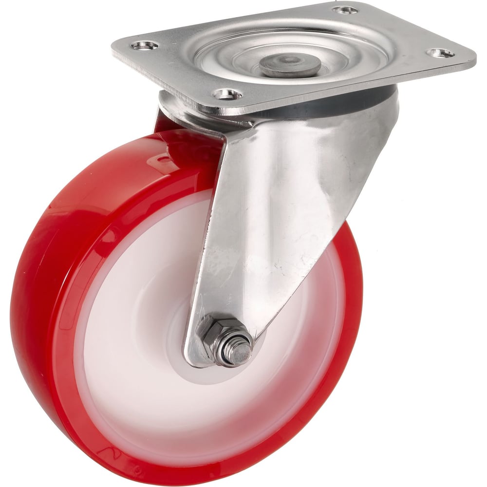 Изображение товара Колесо поворотное Стелла-техник диаметр 160мм, грузоподъемность 350кг, термопластичный полиуретан, полиамид, кронштейн из нержавеющей стали, 6901-150