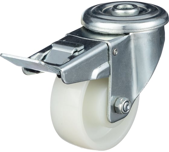 Изображение товара Колесо поворотное Стелла-техник с отверстием 12мм и тормозом, d=125мм, полиамидное N45125PNYDB