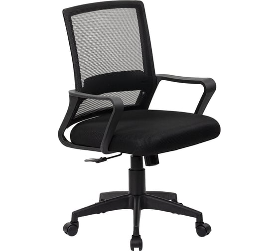 Изображение товара Кресло Cromex Basic CH-698, с подлокотниками, мех. качания, сетка, черное, ткань TW, 533069