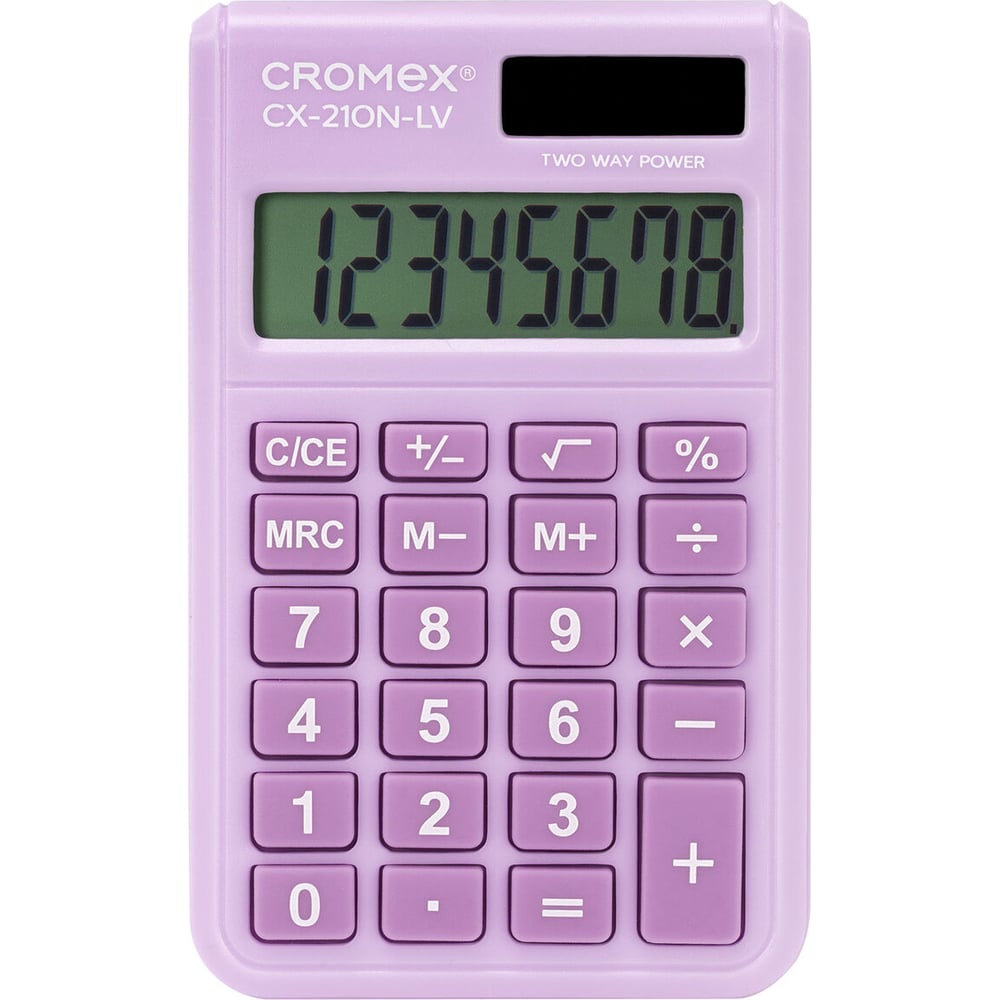 Изображение товара Карманный калькулятор Cromex CX-210N-LV 8 разрядов, сиреневый, автоматическое отключение