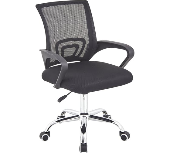 Изображение товара Кресло Cromex Top CH-695, ХРОМ, с подлокотниками, сетка, черное, ткань TW, 533066
