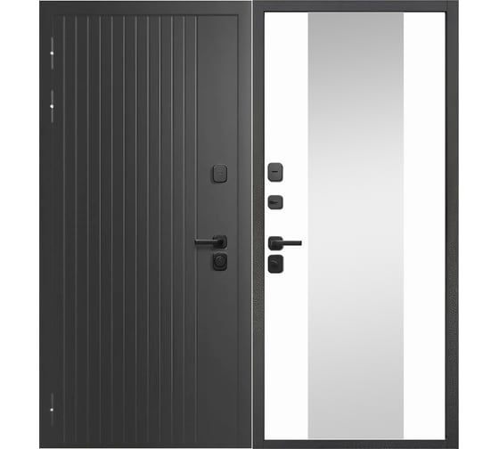 Изображение товара Дверь DIVA Формен Ф-15 Термо Зеркало 2050х960, левая, графит - белый матовый УТ-00084308