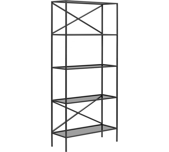 Изображение товара Стеллаж GreenWeen KARIN-800 черный, стекло 1750x800x300 GW-KARIN-800-G-B