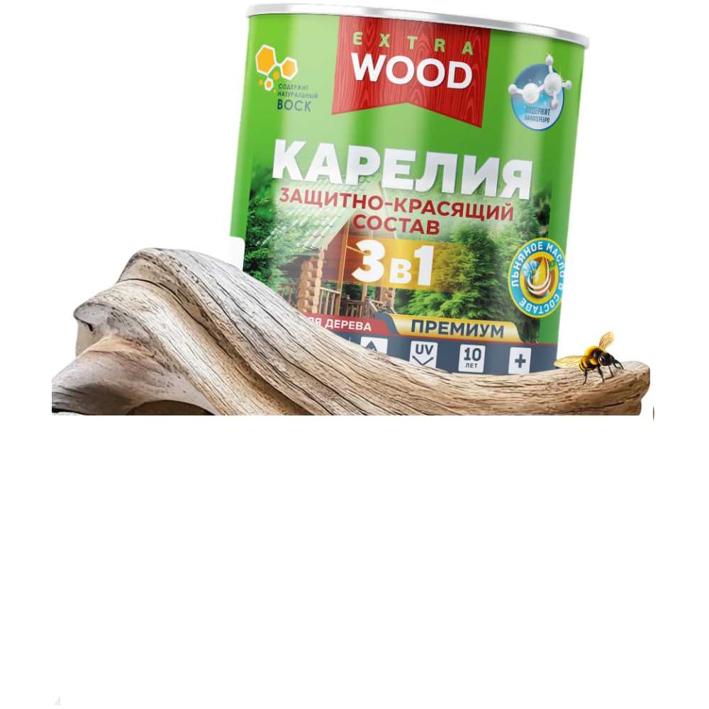 Изображение товара Защитно-красящий состав 3в1 для древесины Карелия Красное дерево 2.7 Farbitex