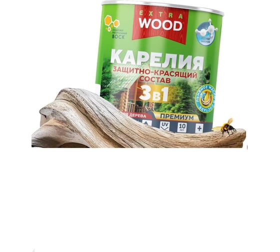 Изображение товара Защитно-красящий состав 3в1 для древесины Карелия Красное дерево 2.7 Farbitex 4300016880