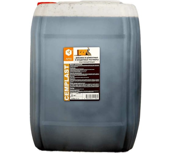 Изображение товара Добавка в штукатурные и кладочные цементные растворы APIS CEMPLAST (канистра; 33 кг) 4665296517494