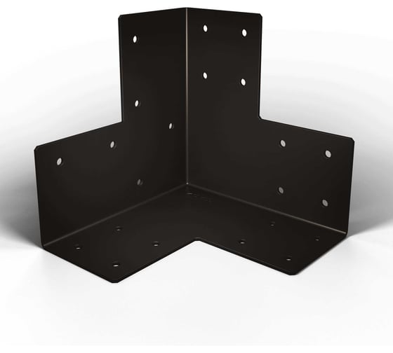 Изображение товара Коннектор для бруса LUVON 100х100 мм угловой листовой, черный, 2 шт 00059