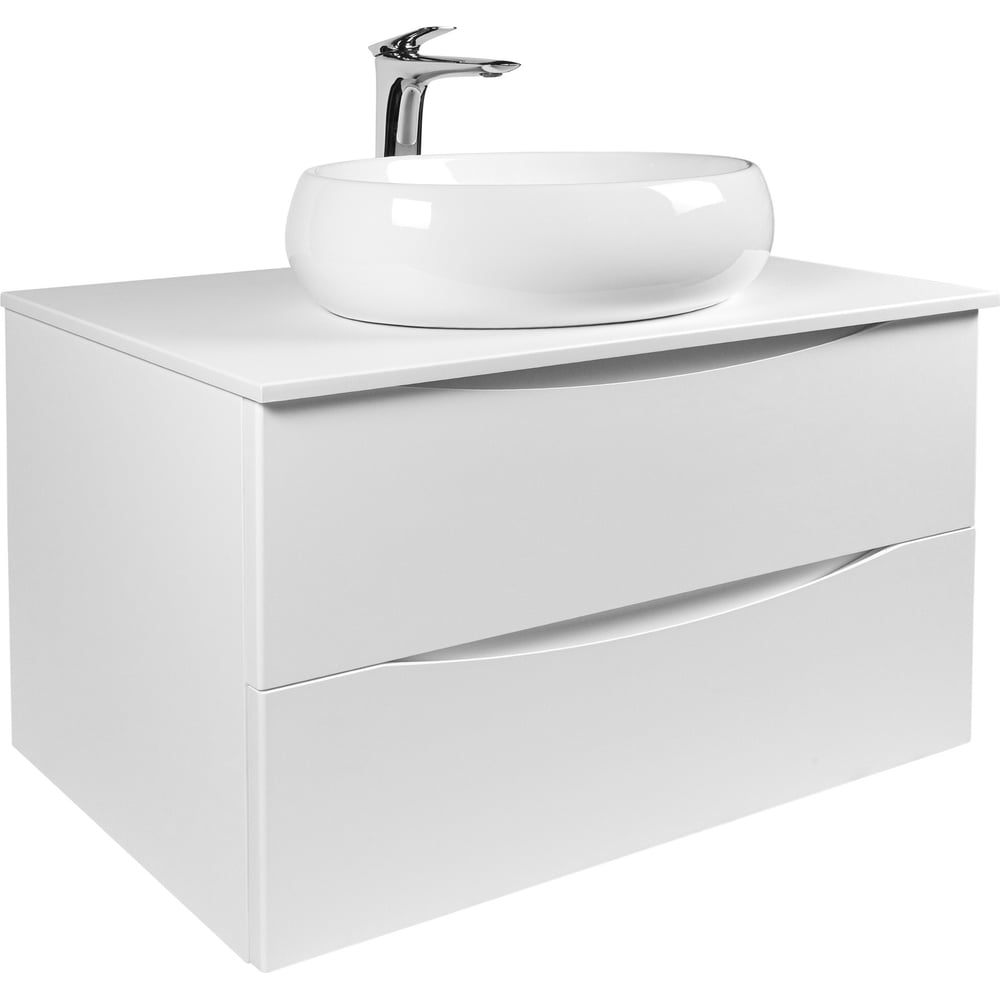 Изображение товара Подвесная тумба c раковиной Cube от BOND белая современная модель T05805-S58490