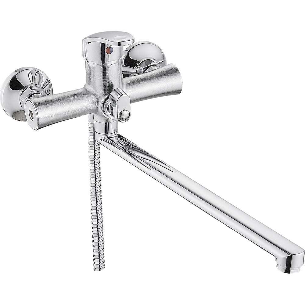 Изображение товара Смеситель для ванны GR шаровый с изливом F-30см. перекл.душа d35 1/10 103042-GR