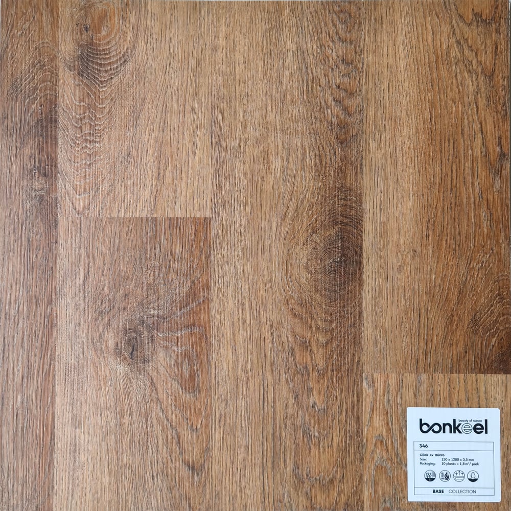 Изображение товара Плитка ПВХ замковая Bonkeel SPC Base 346 3,5x150x1200 (1,8м2\10) 644676