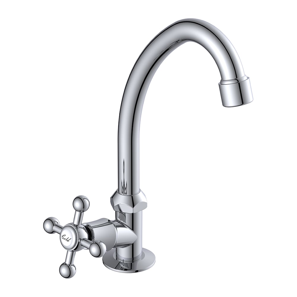 Изображение товара Смеситель для кухни GR моно с высоким изливом креп.гайка (без подводки) 1/10 125530-GR