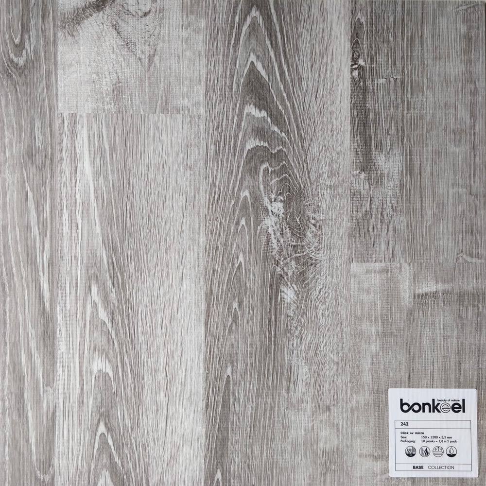 Изображение товара Плитка ПВХ замковая Bonkeel SPC Base 242 3,5x150x1200 (1,8м2\10) 644663