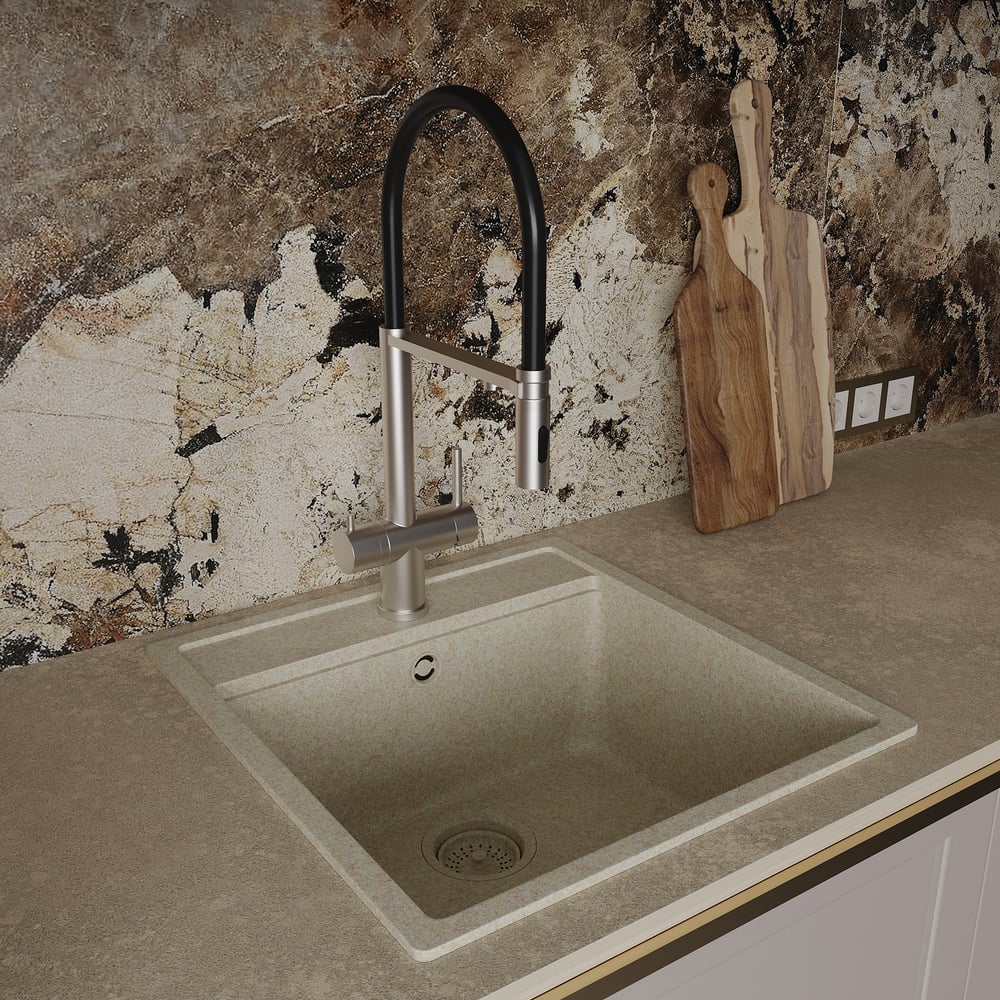 Изображение товара Смеситель для кухни Oliveeka с подключением к фильтру, матовый хром OL-458009-BN