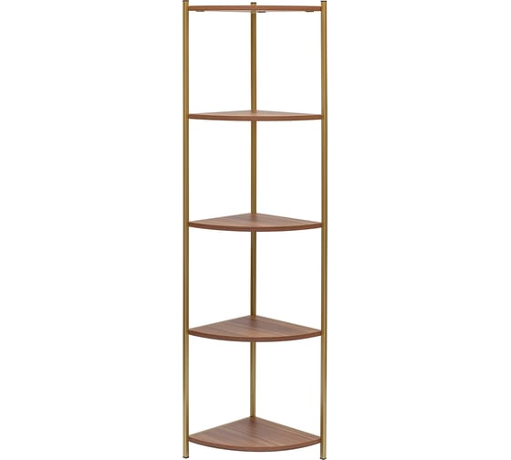 Изображение товара Стеллаж GreenWeen ALLEN золотой, ЛДСП Орех 330x330x1450 GW-ALLEN-330G-LD