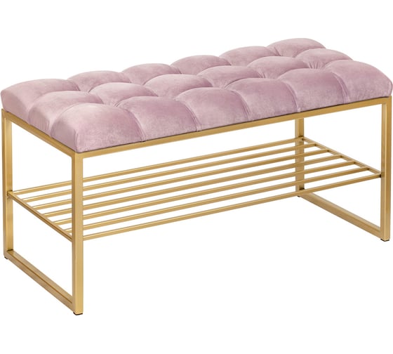 Изображение товара Банкетка GreenWeen RUBY MINI золотой/Dusty Pink/каретная стяжка GW-RUBYMINI-DP-850G-K