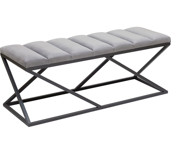 Изображение товара Банкетка GreenWeen ZUMA черная, верх Light Blue, Bulon 1100x400x450 GW-ZUMA-LB-110B-BL