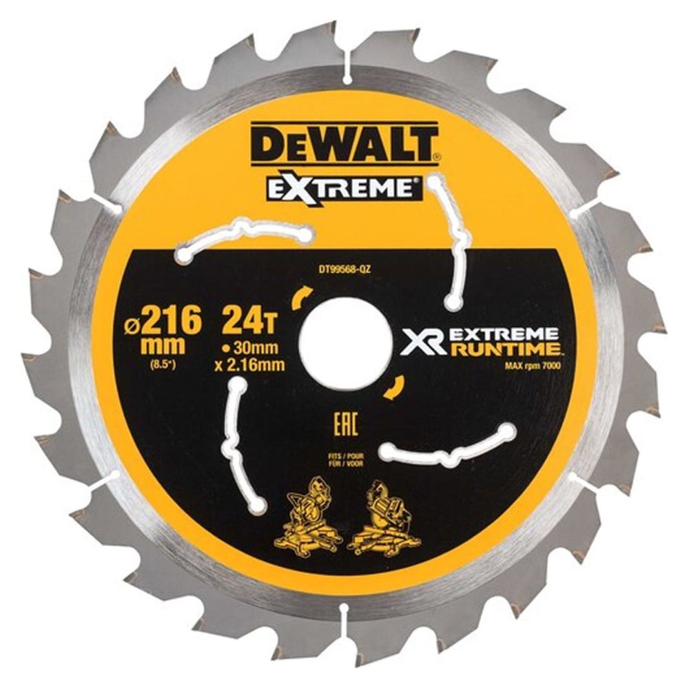 Изображение товара Пильный диск Dewalt XR DT99568 216 мм 24 TPI для дерева быстрого реза