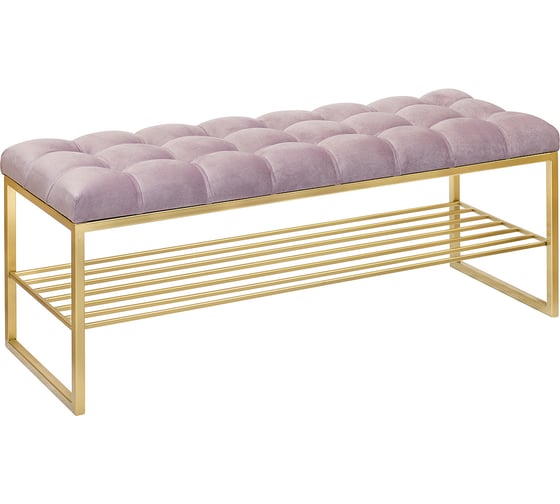 Изображение товара Банкетка GreenWeen RUBY золотая/Dusty Pink/каретная стяжка GW-RUBY-DP-110G-K