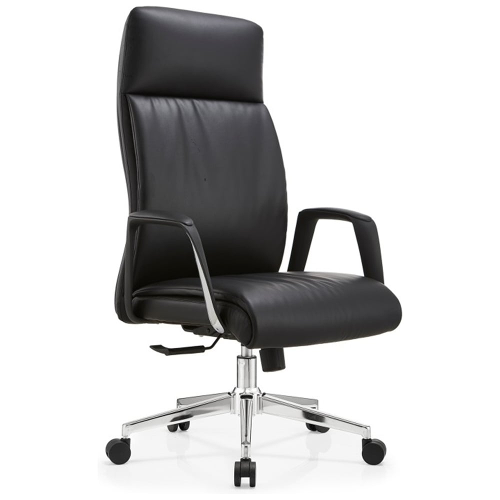 Изображение товара Комфортабельное компьютерное кресло GRAMBER D14 черное с хромированной крестовиной