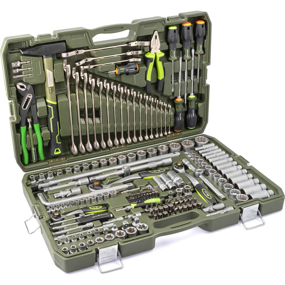 Изображение товара Профессиональный набор головок 1/4 3/8 1/2 с инструментом 200 предметов