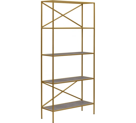 Изображение товара Стеллаж GreenWeen KARIN-800 золотой, керамика антрацит, 1750x800x300 GW-KARIN-800-G-KA